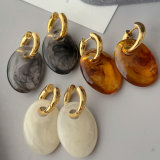 Egg shaped acrylic earrings