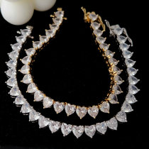 Pave zircon heart bracelet