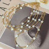 Gold bead necklace with star charm 16inch