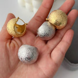 Metal ball chunky earrings