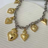 Gold heart charm necklace
