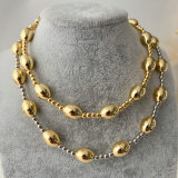 Oval gold bead necklace