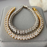 Pave zircon tennis chain bracelet