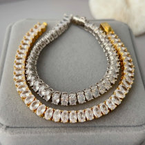 Pave zircon tennis chain bracelet