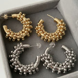Handmade bead twist hoop