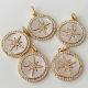 Pave star shell round charm