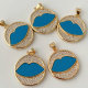 Pave blue lip charm