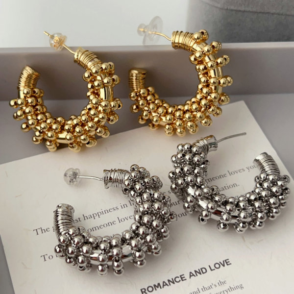 Handmade bead twist hoop