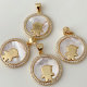 Shell boy round charm