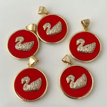 Swan Round Pendant