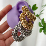 Handmade bead twist hoop