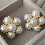 Chunky pearl flower earrings
