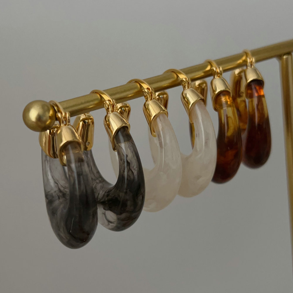 Acrylic Egg shaped Earrings