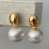 Big ball drop earrings