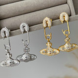 Pave pin earrings