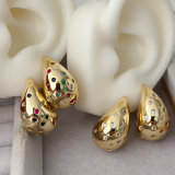 Pave water drop earrings
