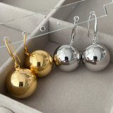 Ball gold ball drop earrings