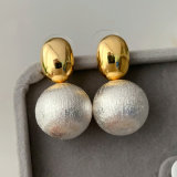 Big ball drop earrings