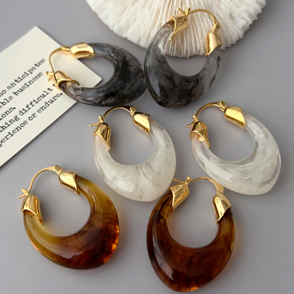 Acrylic Egg shaped Earrings