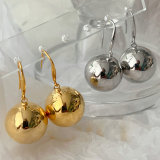 Ball gold ball drop earrings