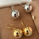 Ball gold ball drop earrings