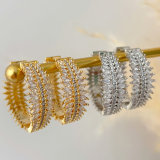 Pave zircon fashion hoop