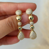 Pave drop earrings