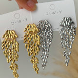Chunky metal leaf earrings