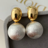 Big ball drop earrings