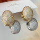 Pave egg ball earrings