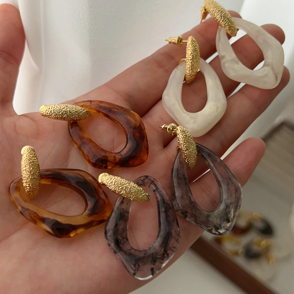 Acrylic Egg shaped Earrings