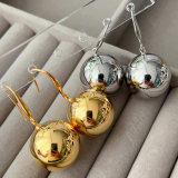 Ball gold ball drop earrings