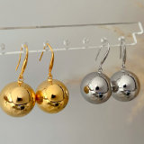 Ball gold ball drop earrings