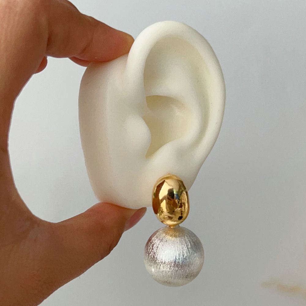 Big ball drop earrings
