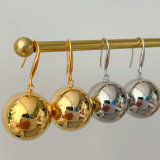 Ball gold ball drop earrings