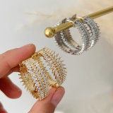 Pave zircon fashion hoop