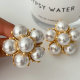 Chunky pearl flower earrings
