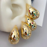 Pave water drop earrings