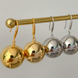 Ball gold ball drop earrings
