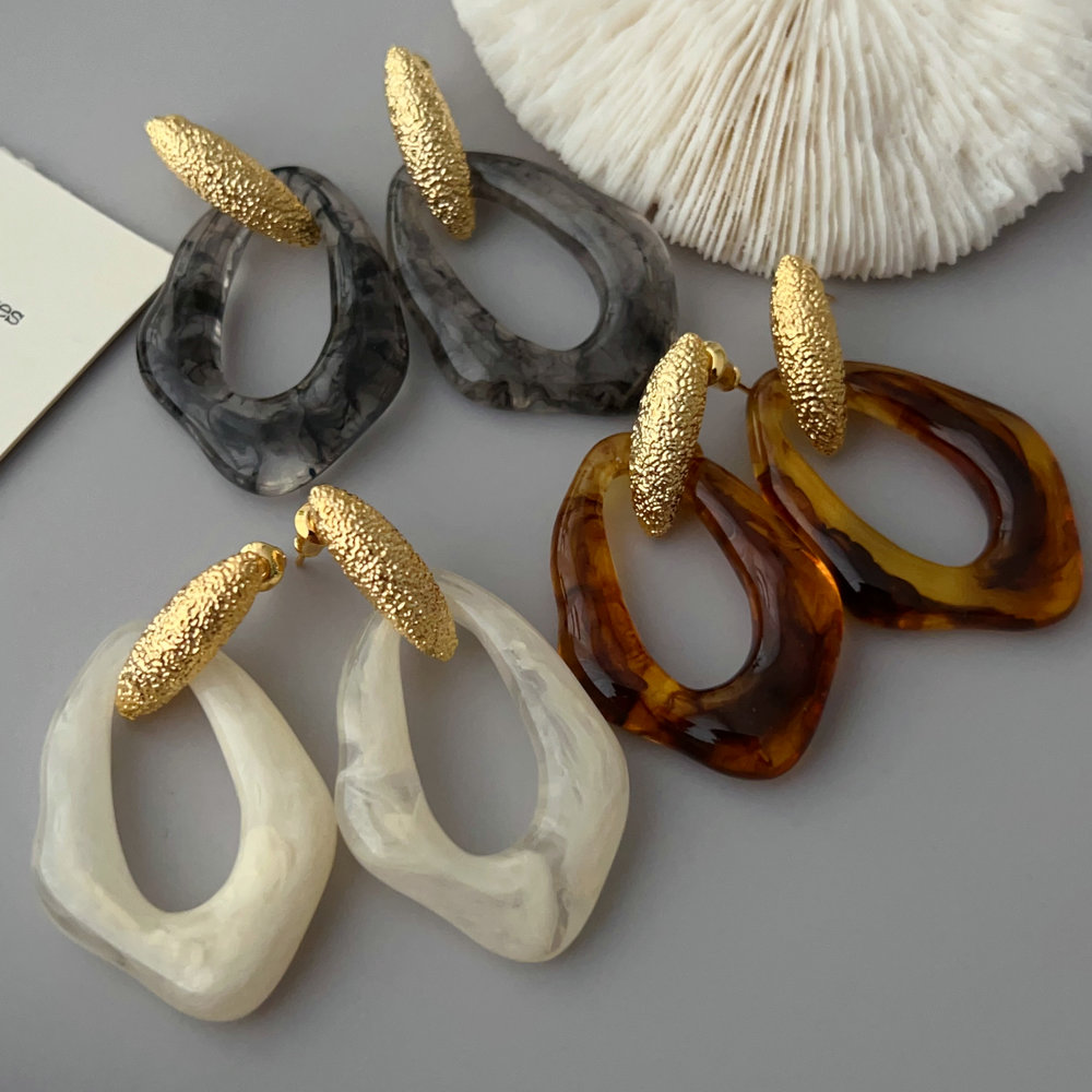 Acrylic Egg shaped Earrings