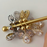 Pave zircon fan earrings