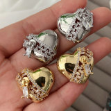 Pave heart earrings