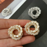 Pave crystal twist earrings