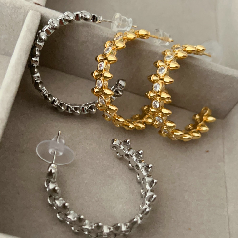 Pave fashion earrings