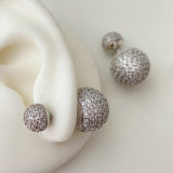 Pave ball earrings