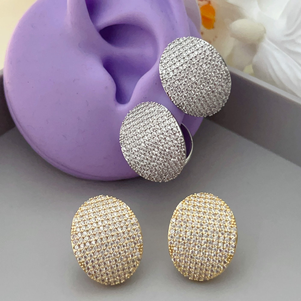 Pave fat earrings