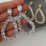 Pave water drop earrings