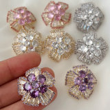 Pave flower earrings