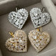 Pave heart earrings