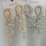 Long pave zircon earrings